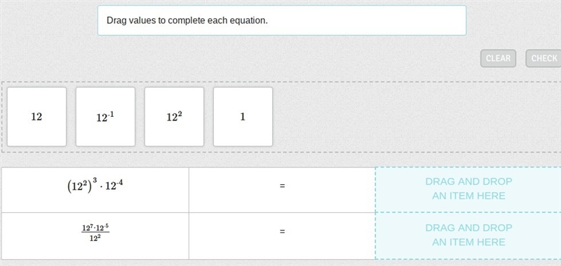 HELP!! Drag values to complete each equation.-example-1