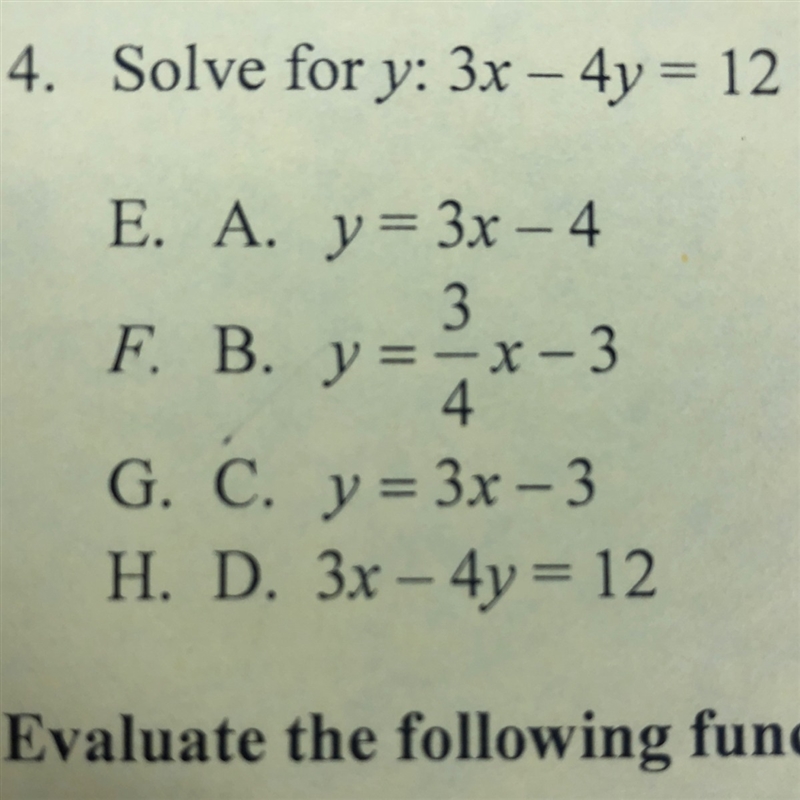 Solve for y: 3x-4y=12-example-1