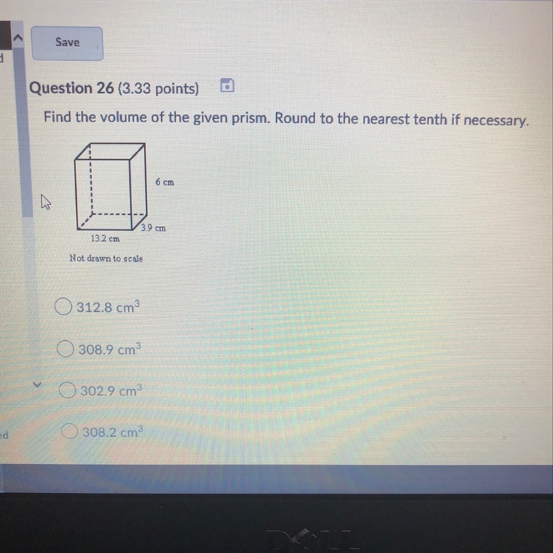 Find the volume of the given prism. Round to the nearest tenth of necessary.-example-1