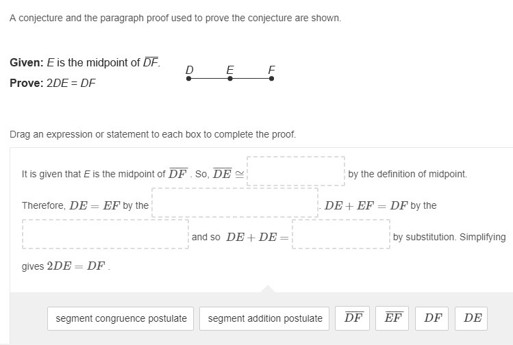 A conjecture and the paragraph proof used to prove the conjecture are shown. Given-example-1