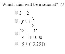 Which sum will be irrational?-example-1