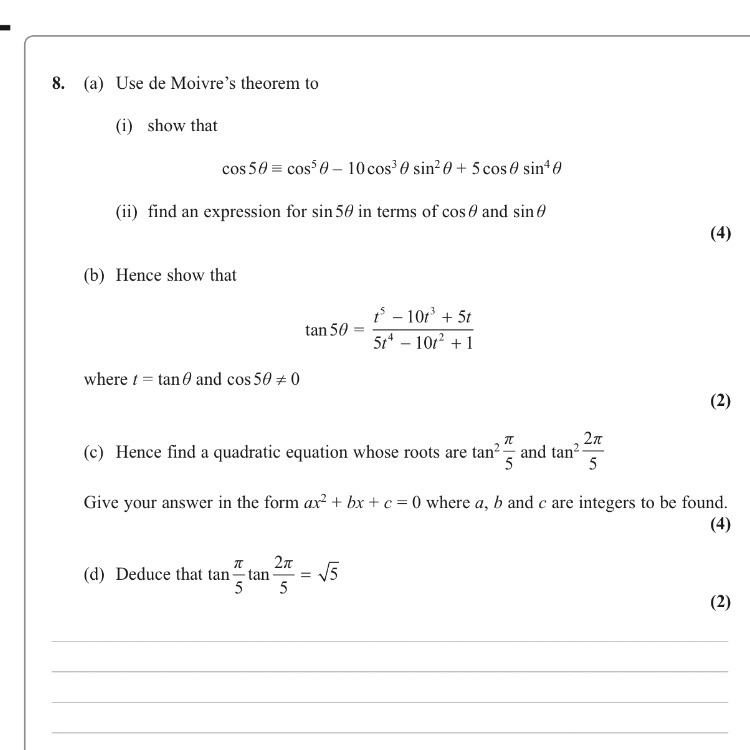 Question (c)! How do I know that t^5-10t^3+5t=0? Thanks!-example-1