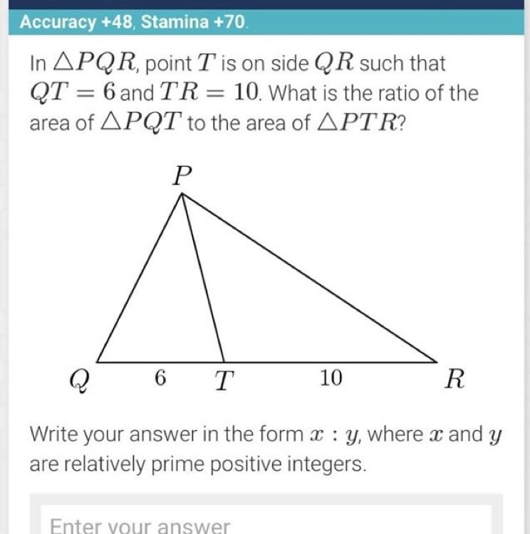 This is a very difficult question. In △PQR, point T is on side QR such that QT=6 and-example-1