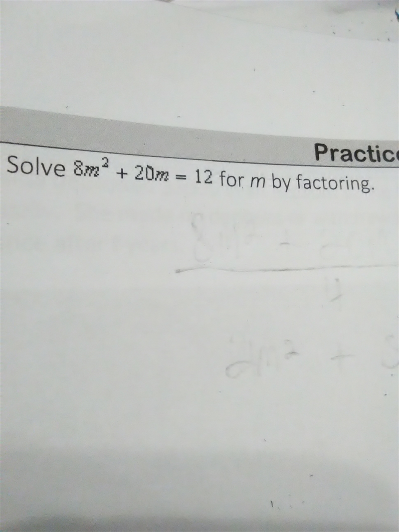 How do you solve for m by factoring?-example-1