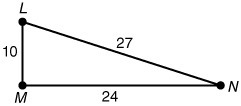 Use Pythagorean identities to prove whether ΔLMN is a right, acute, or obtuse triangle-example-1