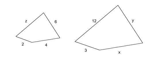 Given the two figures are similar, calculate the value of z-example-1