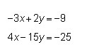 Which determinants can be used to solve for x and y in the system of linear equations-example-1