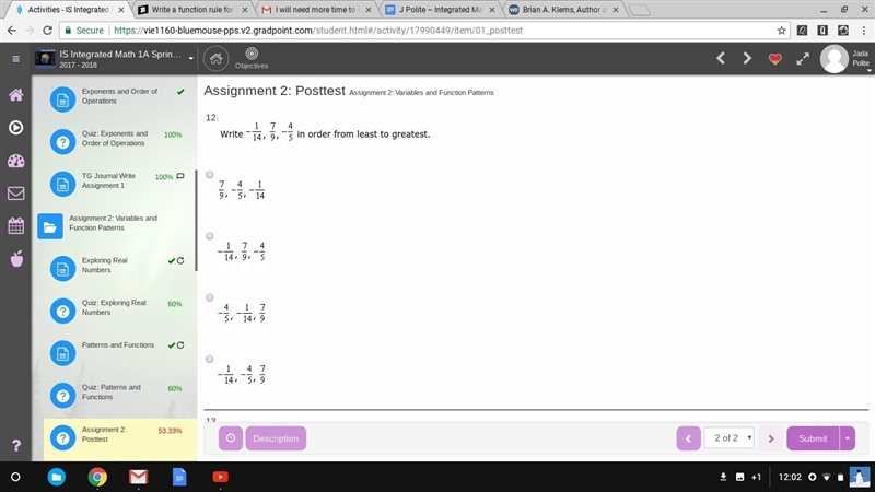 Write the fractions in order from least to greatest.-example-1