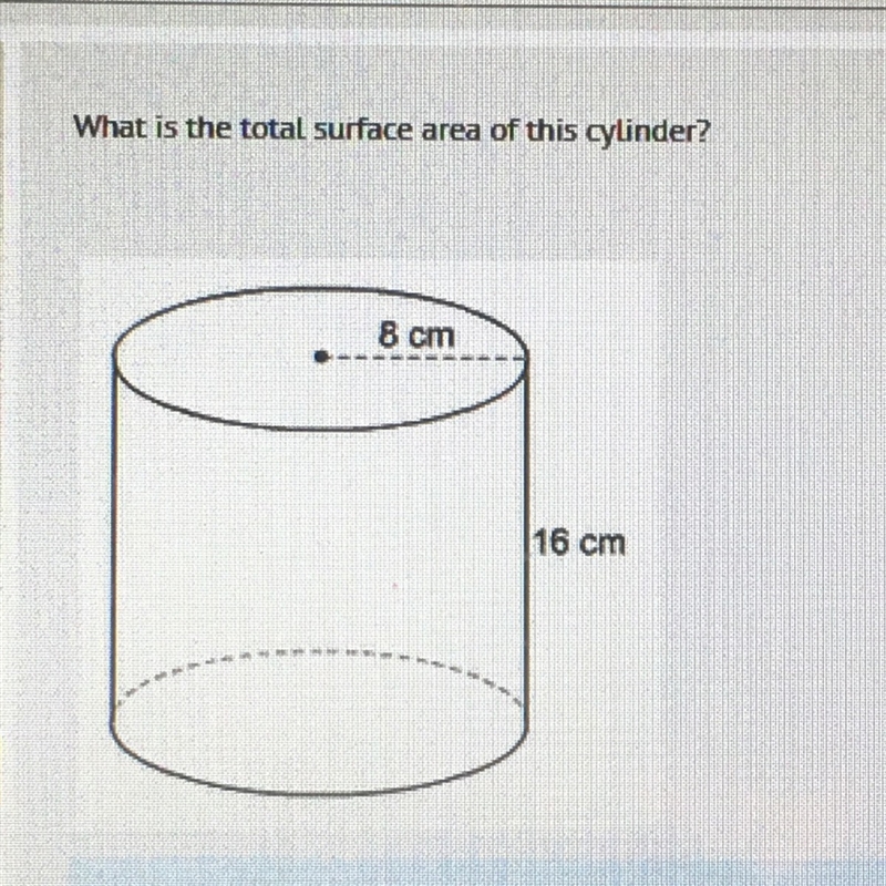 What is the surface area of this cylinder? A. 128 B. 256 C. 384 D. 1024-example-1