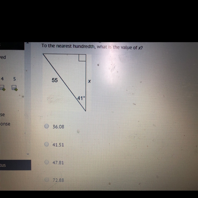 To the nearest hundredth, what is the value of x ?-example-1