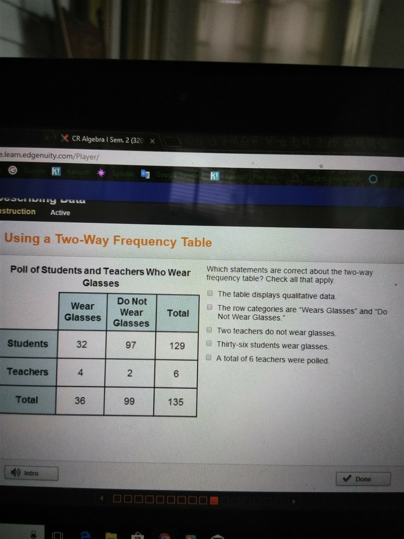 Which statement are correct about the two-way frequency?-example-1