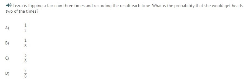 What is the probability that she would get heads two of the times?-example-1