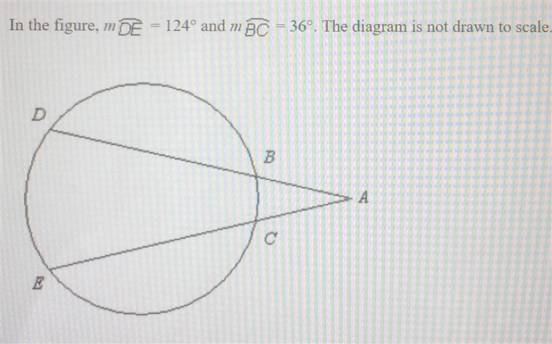 Please help thank you. What is m <(A? answer choices: A. 44 degrees B. 62 degrees-example-1