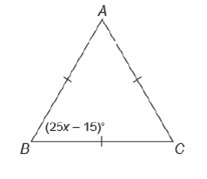 7. Find the value of x in the triangle. Show work to receive credit. (2 points) (Picture-example-1