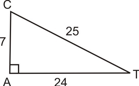 Given a right triangle ACT, indicate the opposite side and the adjacent side for &lt-example-1