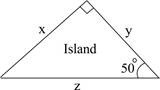 Which expression shows the value of z? answers: x cos 50° y over cos 50 degrees y-example-1