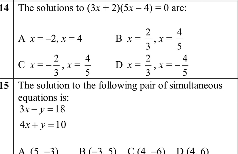 Hi guys i don’t understand question 14 and 15 please help me with working out on paper-example-1