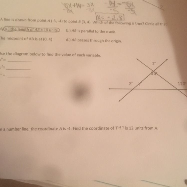 Use the diagram below to find the value of each variable.-example-1