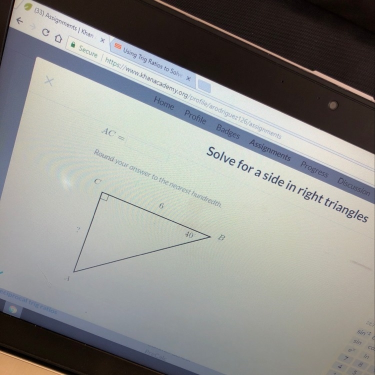 Solve for right triangles (soh cah toa )-example-1