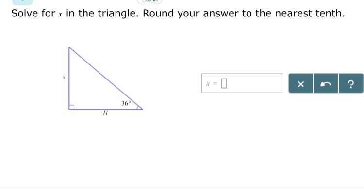 Solve for x in the triangle...-example-1