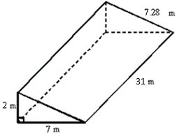 Use formulas to find the lateral area and surface area of the given prism. Round your-example-1