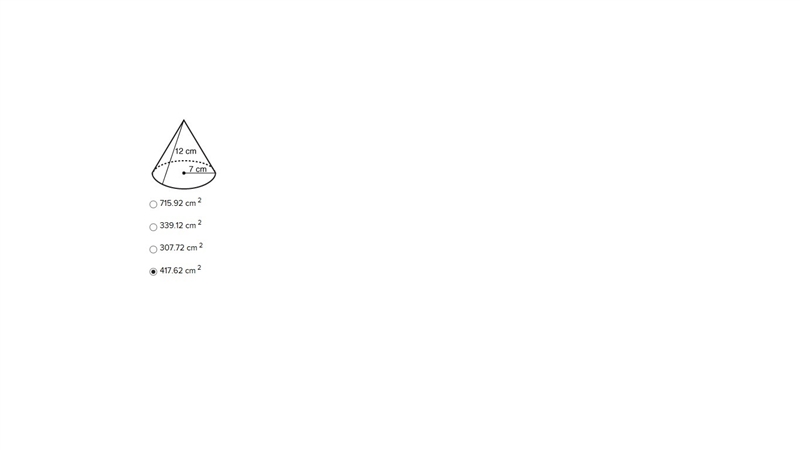 What is the surface area of the cone? (Use 3.14 for π.)-example-1