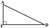 Given: ∆AFD, m ∠F = 90° AD = 14, m ∠D = 30° Find: Area of ∆AFD-example-1