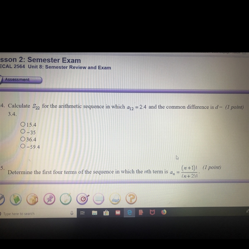 HELPP! Calculate S22 for the arithmetic sequence in which a12=2.4 and the common difference-example-1