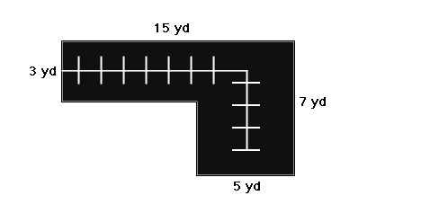 Find the area of the bedroom with the shape shown in the figure, in square feet. A-example-1