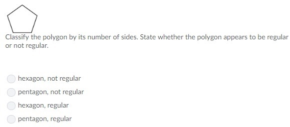 classify the polygon by its number of sides. state whether the polygon appears to-example-1