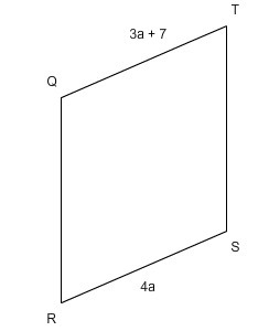 QRST is a parallelogram. Find a.-example-1