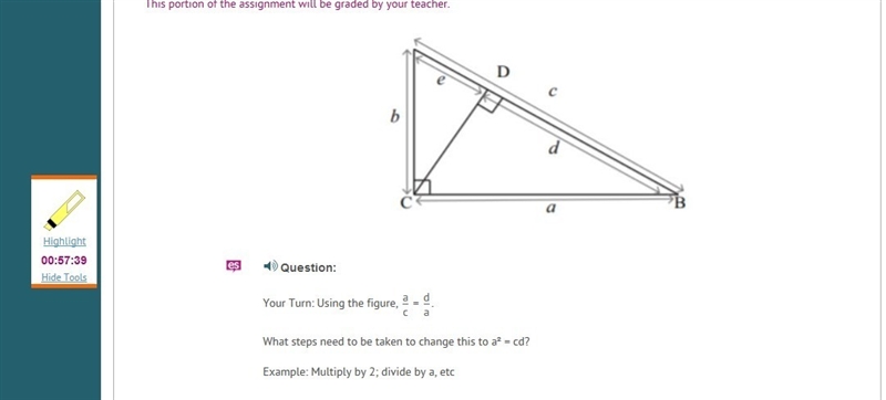 Your Turn: Using the figure, a c = d a . What steps need to be taken to change this-example-1