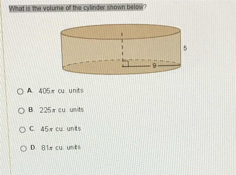 What is the volume of the cylinder shown below-example-1