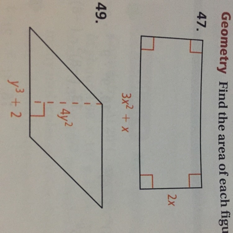 Find the area of each figure.-example-1