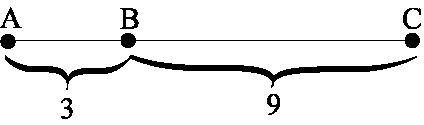 The ratio of AC to BC is ________. 3/4 2/3 4/3 3/2-example-1