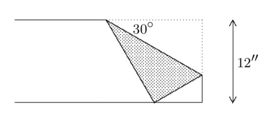 A. The figure at the right shows a long rectangular strip of paper, one corner of-example-1