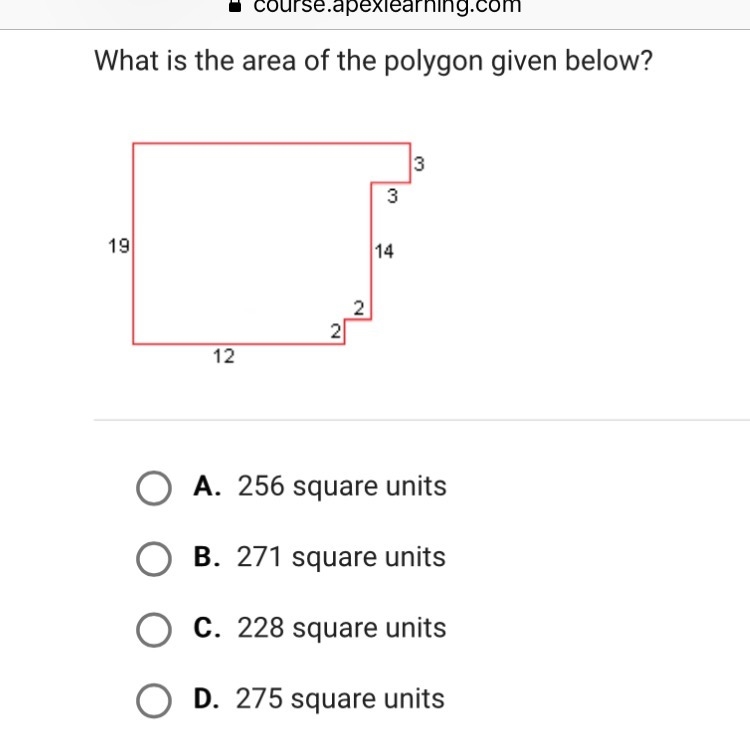 What is the area of the polygon given below-example-1