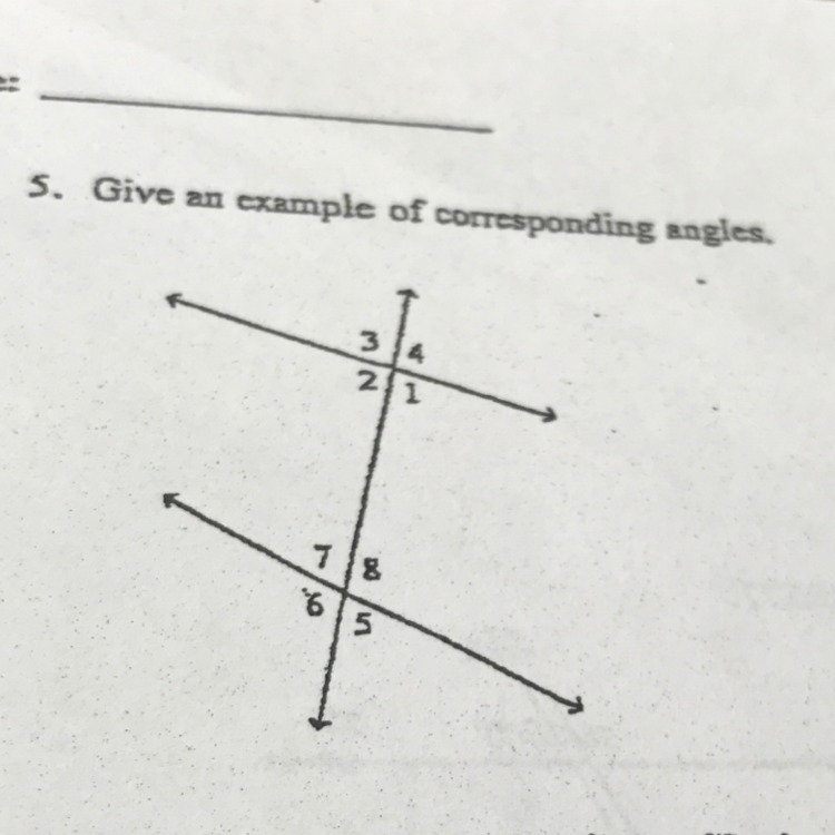 Give an example of corresponding angles-example-1