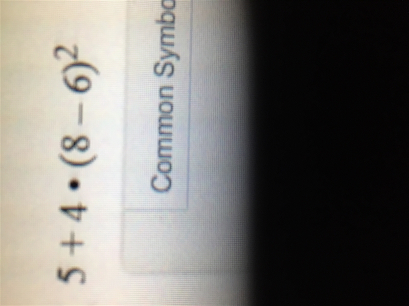 Simplify the expression 5+4•(8-6)^2 Please show steps.-example-1