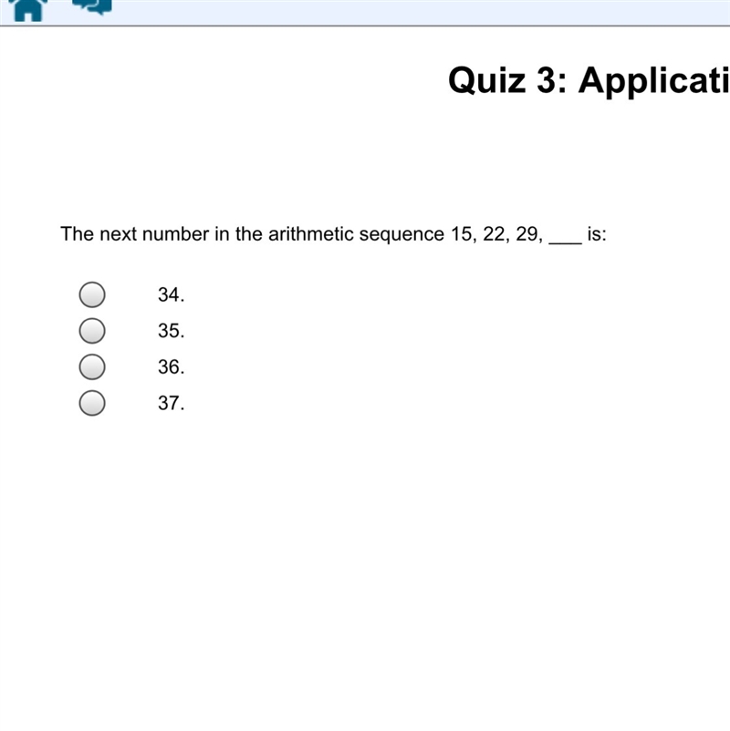 The next number in the arithmetic sequence 15, 22, 29, ___ is: A. 34 B. 35 C. 36 D-example-1