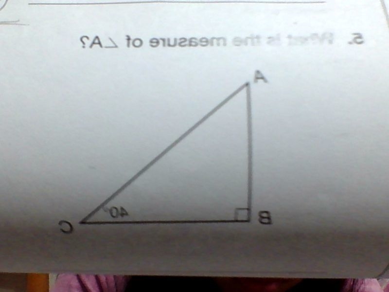 what is the measure of < A? sorry that the pic is backwards. and btw the C aangle-example-1