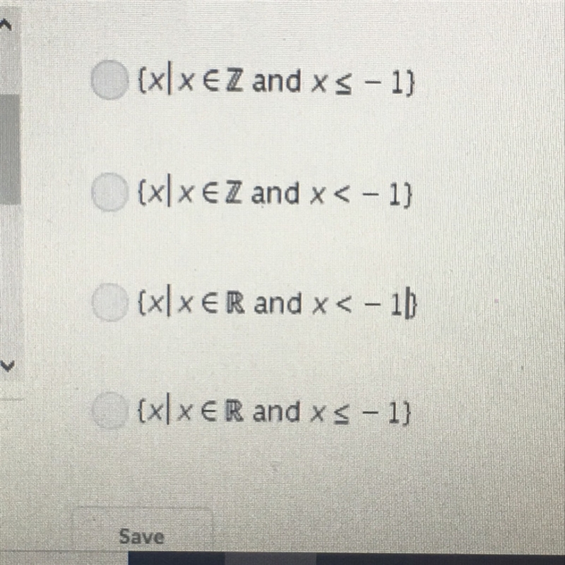 PLEASE HELPPP :/// Which solution set describes the set of integers less than or equal-example-1