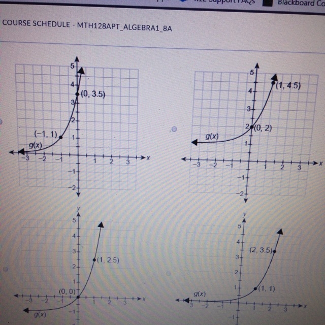 The graph shows the function of f(x)=(3.5)^x Which graph represents the function g-example-1