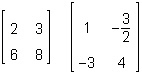 Which pair of matrices are inverses of each another?-example-1