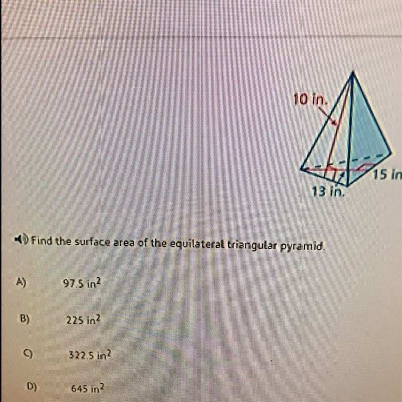 Find the surface area of the equilateral triangular pyramid.-example-1