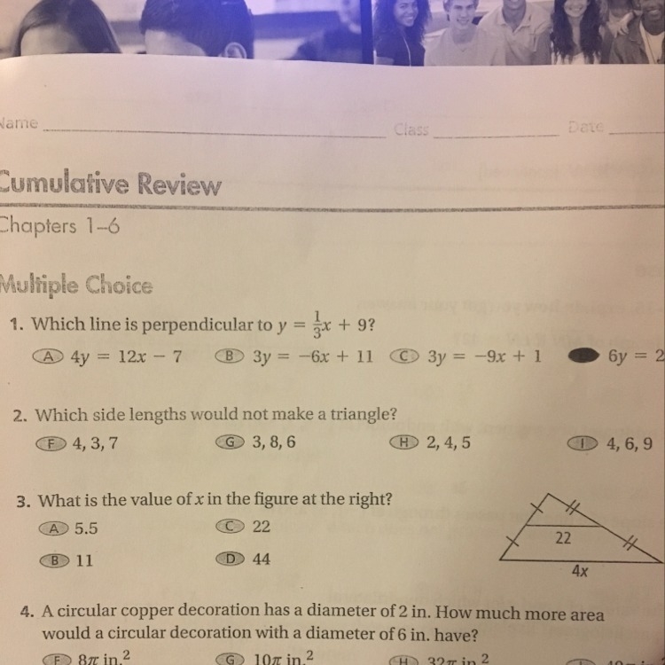 2. Which side lengths would not make a triangle?-example-1