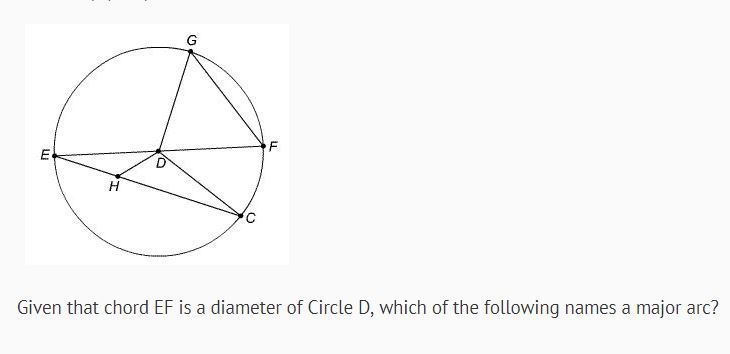 Given that chord EF is a diameter of circle D, which of the following names a major-example-1