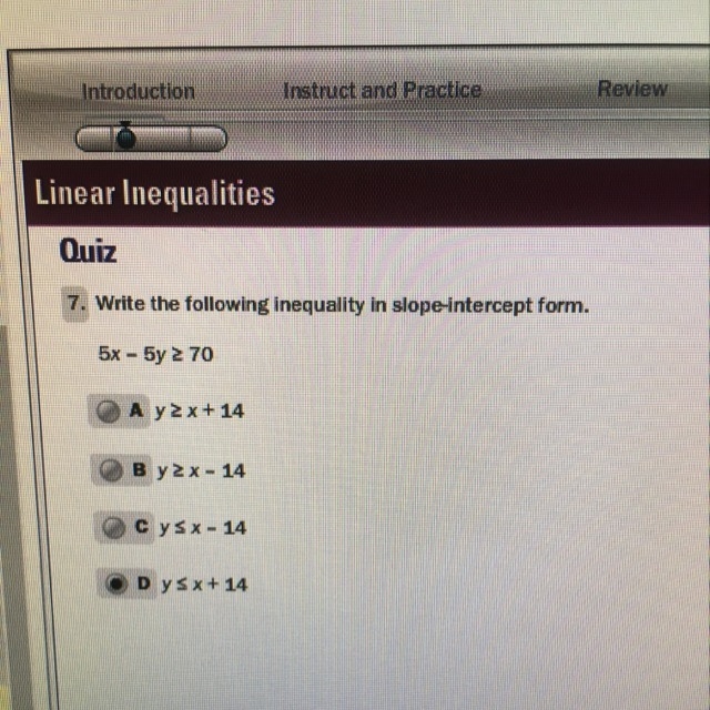 Write the following inequality in slope intercept form-example-1