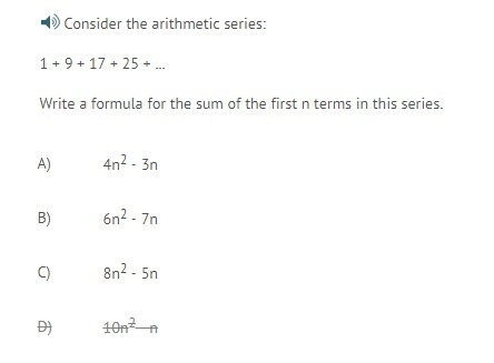 Write a formula for the sum of the first n terms in this series.-example-1