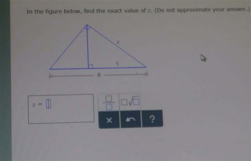 How to find the exact value of z-example-1